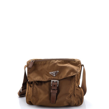 Prada Buckle Messenger Bag Tessuto Small