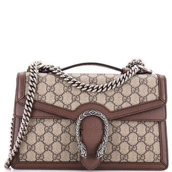 Gucci Dionysus Top Handle Chain Bag GG Coated Canvas Small