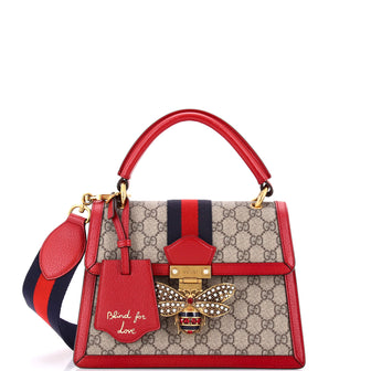 Gucci Queen Margaret Top Handle Bag GG Coated Canvas with Leather Small