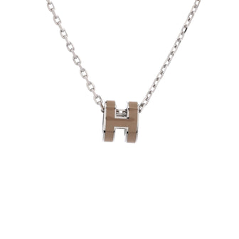 Hermes Pop H Pendant Chain Necklace Metal and Enamel Mini