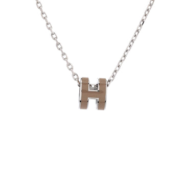 Hermes Pop H Pendant Chain Necklace Metal and Enamel Mini