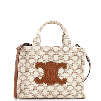 Celine Cabas Thais Tote Triomphe Printed Canvas Small
