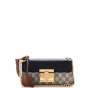 Gucci Padlock Shoulder Bag GG Coated Canvas and Leather Small