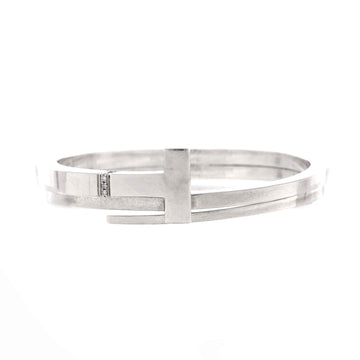 Tiffany & Co. T Square Wrap Bracelet Sterling Silver with Diamonds