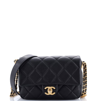 Chanel Twist Your Buttons Flap Bag Quilted Caviar Small
