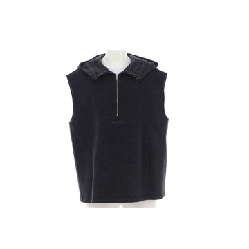 Gucci Women's Logo Zip Hooded Vest Wool Blend