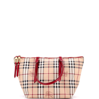 Burberry Salisbury Tote Haymarket Coated Canvas Small