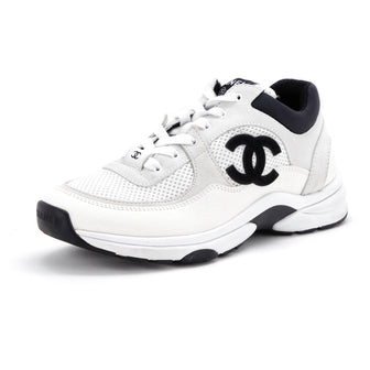 Chanel Women's CC Low-Top Sneakers Leather and Mesh