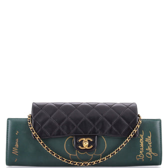 Chanel Brasserie Gabrielle Menu Flap Clutch Quilted Calfskin
