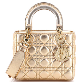 Christian Dior My ABCDior Lady Dior Bag Metallic Cannage Quilt Leather