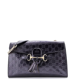 Gucci Emily Chain Flap Bag Guccissima Patent Medium