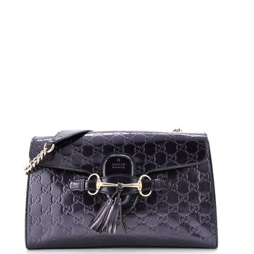 Gucci Emily Chain Flap Bag Guccissima Patent Medium