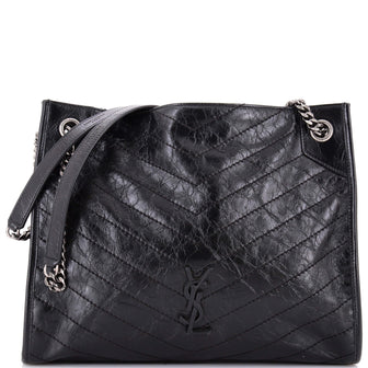 Saint Laurent Niki Shopping Tote Matelasse Chevron Leather Medium