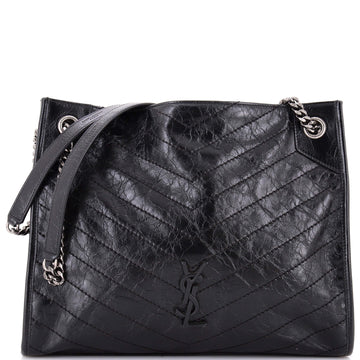 Saint Laurent Niki Shopping Tote Matelasse Chevron Leather Medium