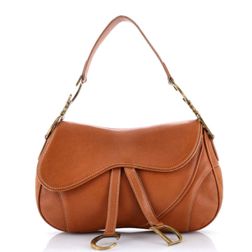 Christian Dior Vintage Double Saddle Bag Leather