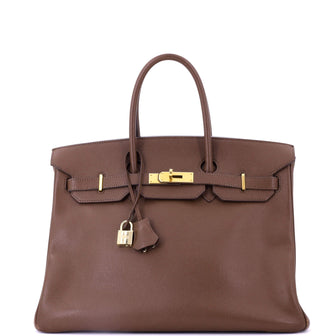 Hermes Birkin Handbag Brown Epsom with Gold Hardware 35
