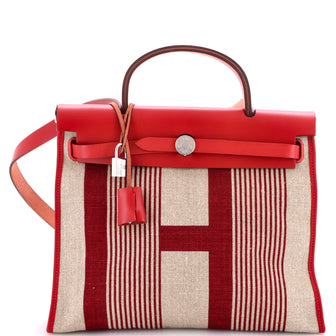 Hermes Herbag Zip H Vibration Toile and Leather 31
