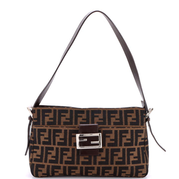 Fendi Vintage Pocket Shoulder Bag Zucca Canvas Small