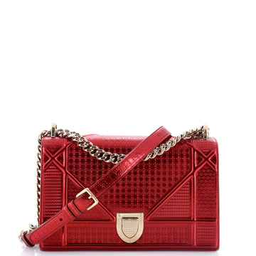 Christian Dior Diorama Flap Bag Cannage Embossed Calfskin Medium