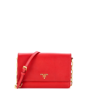 Prada Wallet on Strap Saffiano Leather Small