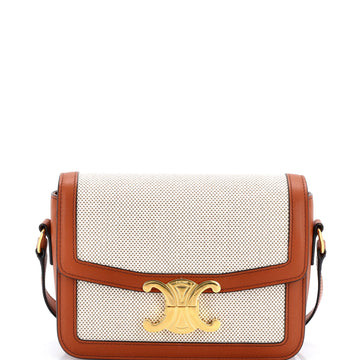 Celine Triomphe Shoulder Bag Canvas with Leather Teen