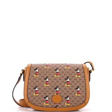 Gucci Disney Mickey Mouse Flap Shoulder Bag Printed Mini GG Coated Canvas Small