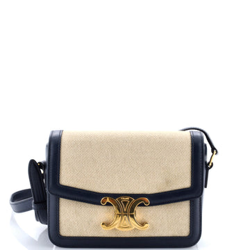 Celine Triomphe Shoulder Bag Canvas with Leather Teen