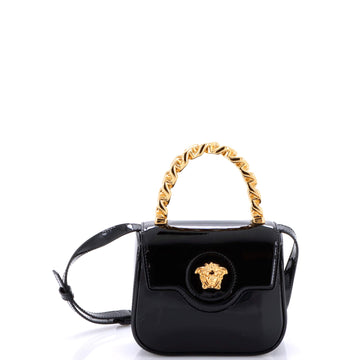 Versace La Medusa Chain Handle Crossbody Bag (Outlet) Patent Mini