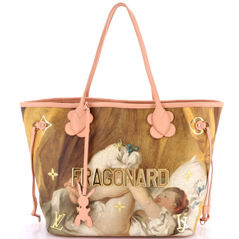 Louis Vuitton Neverfull NM Tote Limited Edition Jeff Koons Fragonard Print Canvas MM
