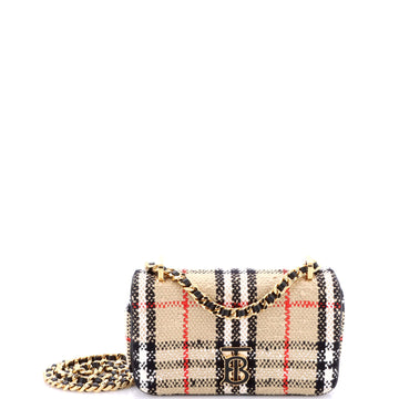 Burberry Lola Shoulder Bag Vintage Check Tweed Mini