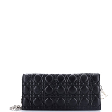 Christian Dior Lady Dior Convertible Chain Clutch Cannage Quilt Leather Long