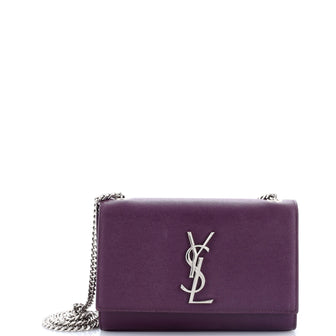 Saint Laurent Classic Monogram Crossbody Bag Grainy Leather Small