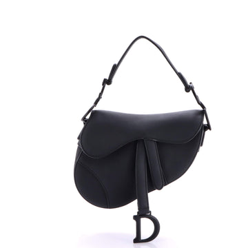 Christian Dior Ultra Matte Saddle Handbag Leather Mini