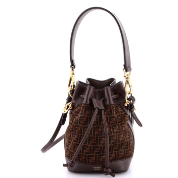 Fendi Mon Tresor Bucket Bag Zucca Suede Mini