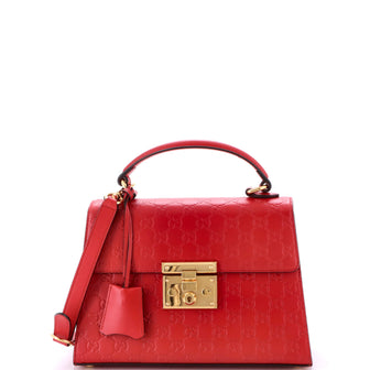 Gucci Padlock Top Handle Bag Guccissima Leather Small