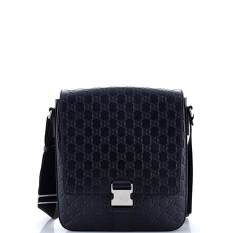 Gucci Buckle Flap Messenger Bag Guccissima Leather Small
