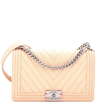 Chanel Boy Flap Bag Chevron Calfskin New Medium