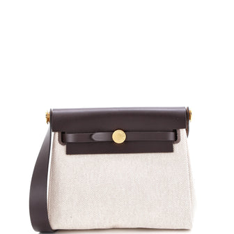 Hermes Herbag Zip Toile and Leather 20