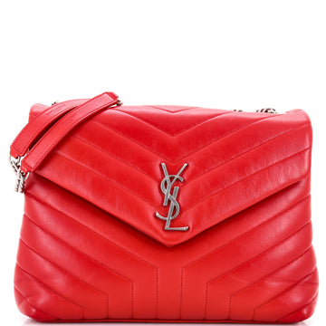 Saint Laurent Loulou Shoulder Bag Matelasse Chevron Leather Medium