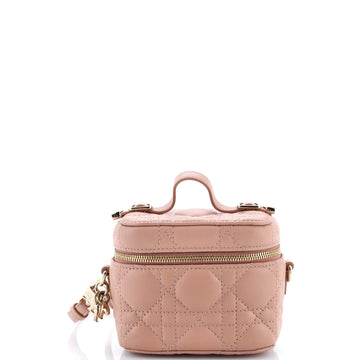 Christian Dior Lady Dior Vanity Case Cannage Quilt Lambskin Micro