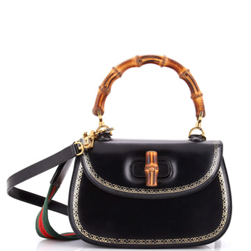 Gucci Bamboo Web Top Handle Bag Printed Leather Medium