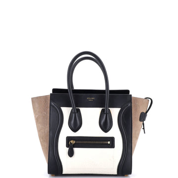 Celine Luggage Bag Canvas and Leather Mini