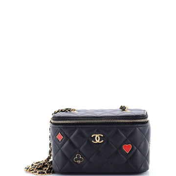 Chanel Coco Casino Vanity Case with Chain Quilted Lambskin Small