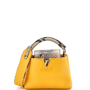 Louis Vuitton Capucines Bag Leather with Snakeskin Mini
