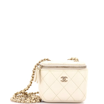 Chanel Classic Vanity Case with Chain Quilted Caviar Mini