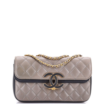 Chanel CC Chic Double Flap Bag Quilted Lambskin Small