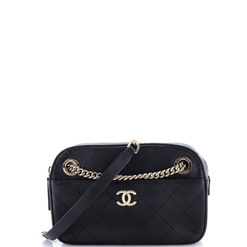 Chanel Camera Case Bag Quilted Calfskin with Striped Grosgrain Small