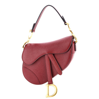 Christian Dior Saddle Handbag Leather Mini