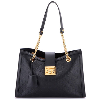 Gucci Padlock Chain Tote Guccissima Leather Medium