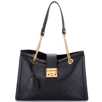 Gucci Padlock Chain Tote Guccissima Leather Medium